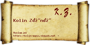 Kolin Zénó névjegykártya